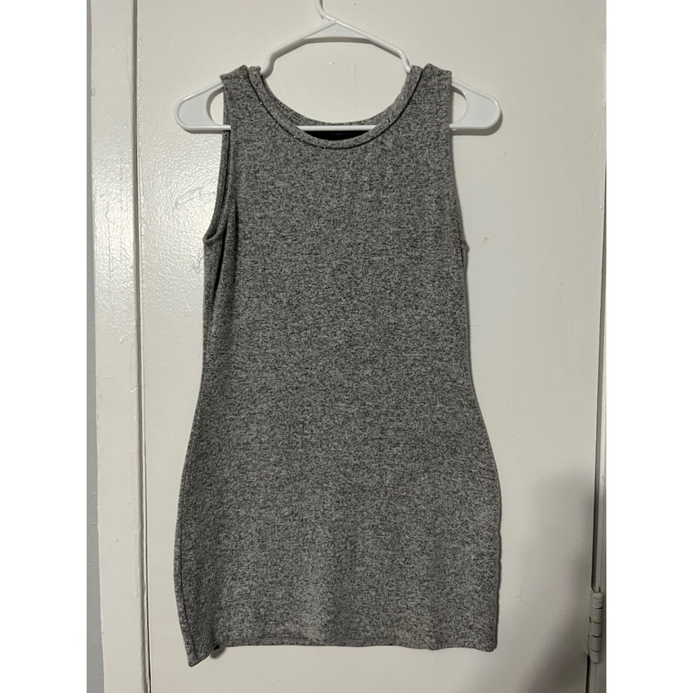 White House Black Market Grey Marl Sleeveless Knit Sheath Mini Dress XS